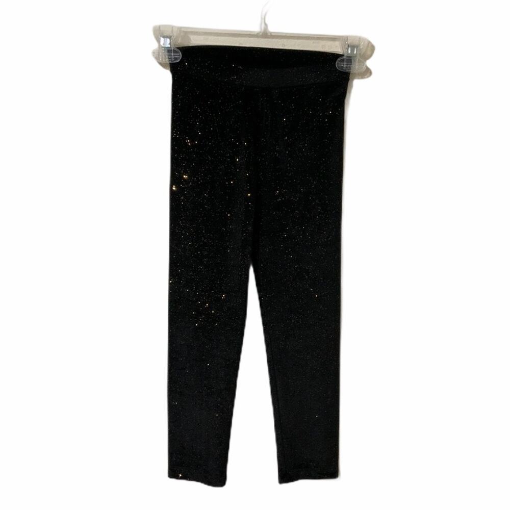Old Navy Velour Leggings Black w/ Gold 5T Girl